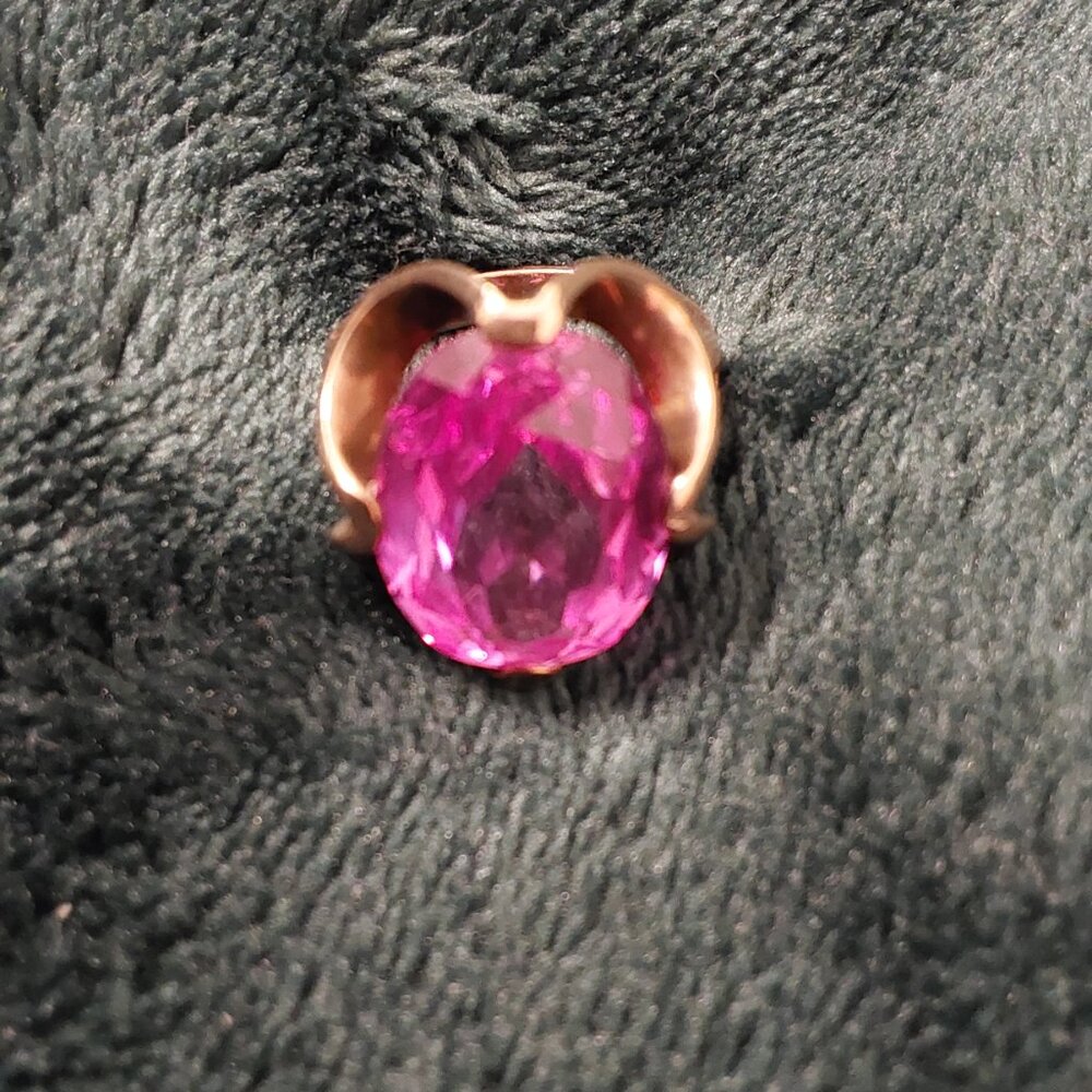 10 KT Gold, 1963 Edison's Jewelry store PINK GEMSTONE RING BEAUTIFUL - Picture 5 of 17